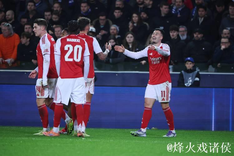 阿森纳近7场欧冠客场赢了6场，布鲁日今年欧冠丢